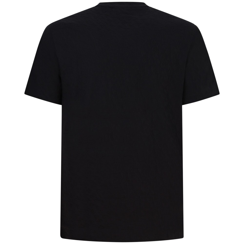 T-shirt nera con trama lavorata per uomo
