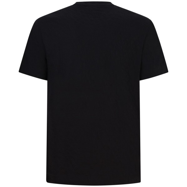 T-shirt nera con trama lavorata per uomo