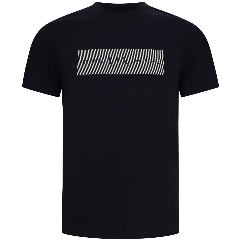 T-shirt blu con logo centrale per uomo