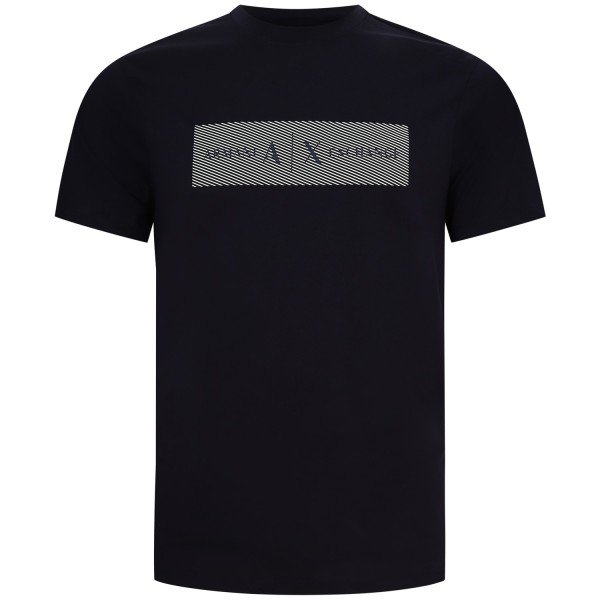 T-shirt blu con logo centrale per uomo