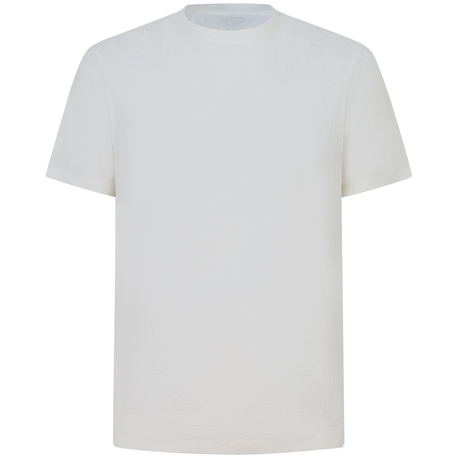 T-shirt bianca con trama lavorata per uomo