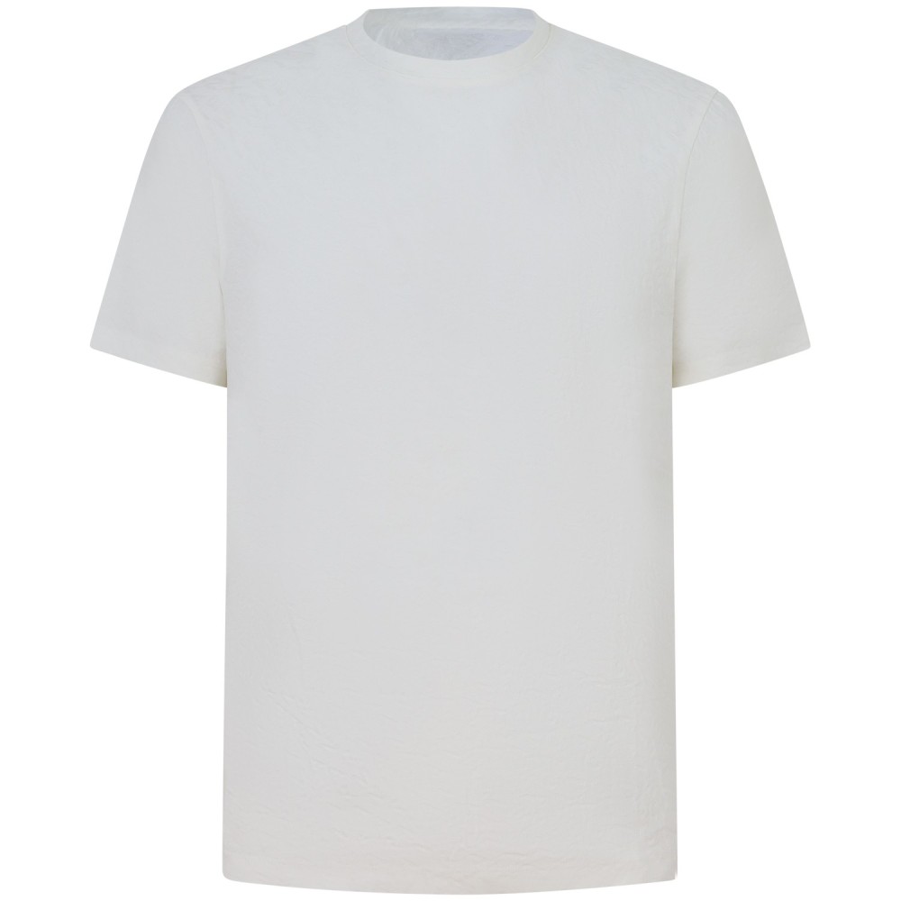 T-shirt bianca con trama lavorata per uomo