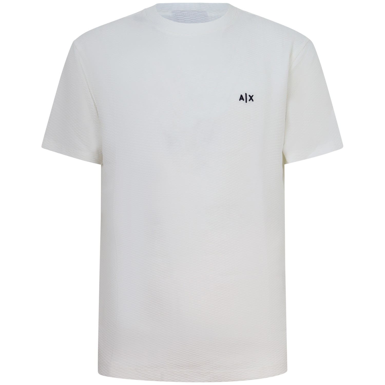 T-shirt bianca con trama lavorata per uomo