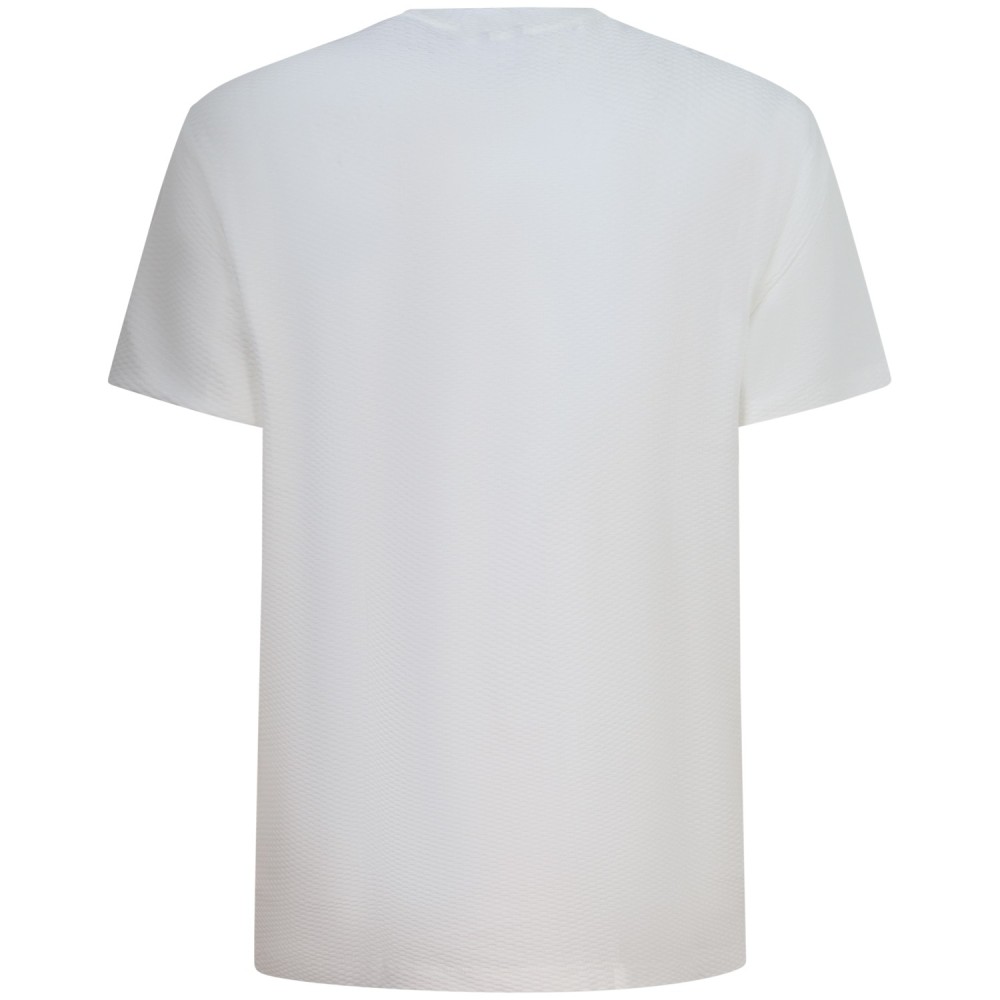 T-shirt bianca con trama lavorata per uomo