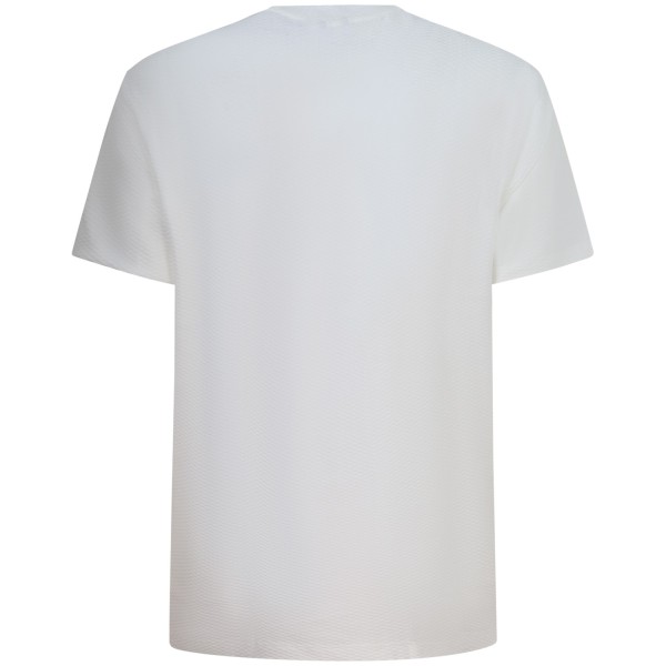 T-shirt bianca con trama lavorata per uomo