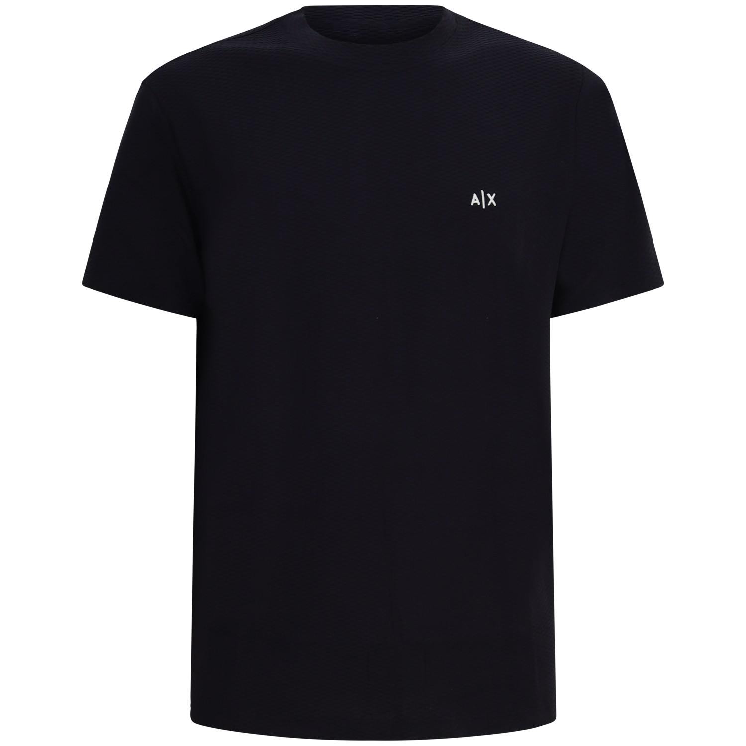 T-shirt blu con trama lavorata per uomo