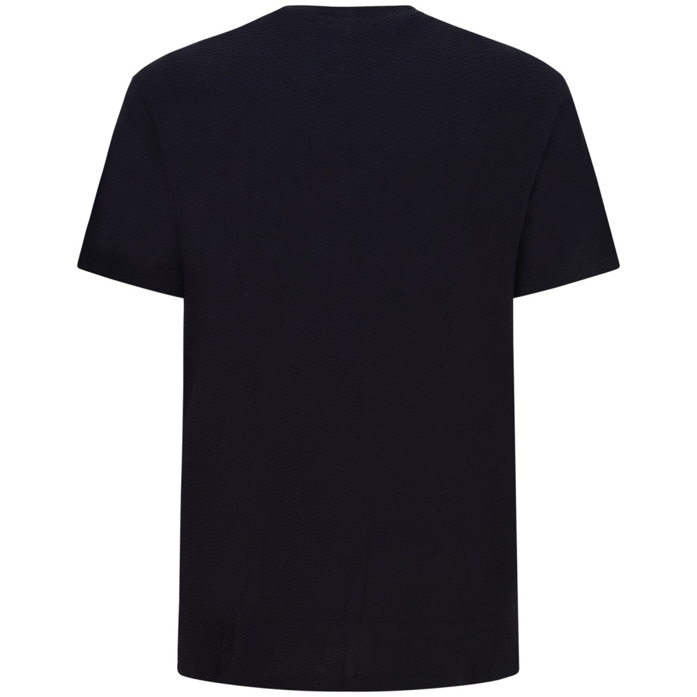 T-shirt blu con trama lavorata per uomo