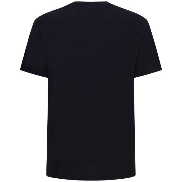 T-shirt blu con trama lavorata per uomo