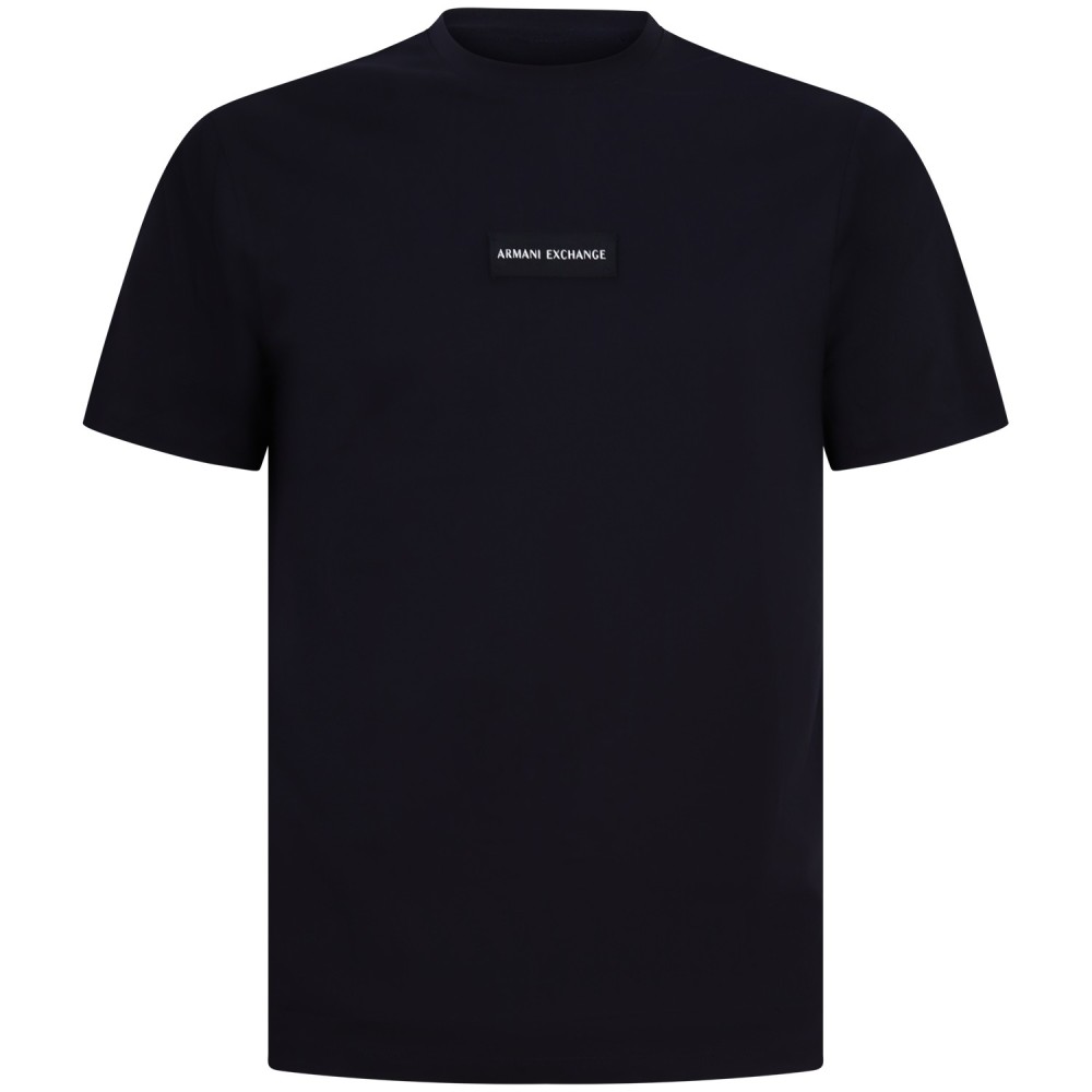 T-shirt blu con logo centrale per uomo