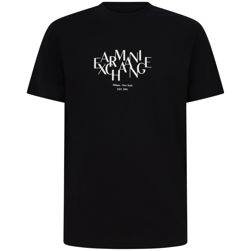 T-shirt nera con logo centrale per uomo