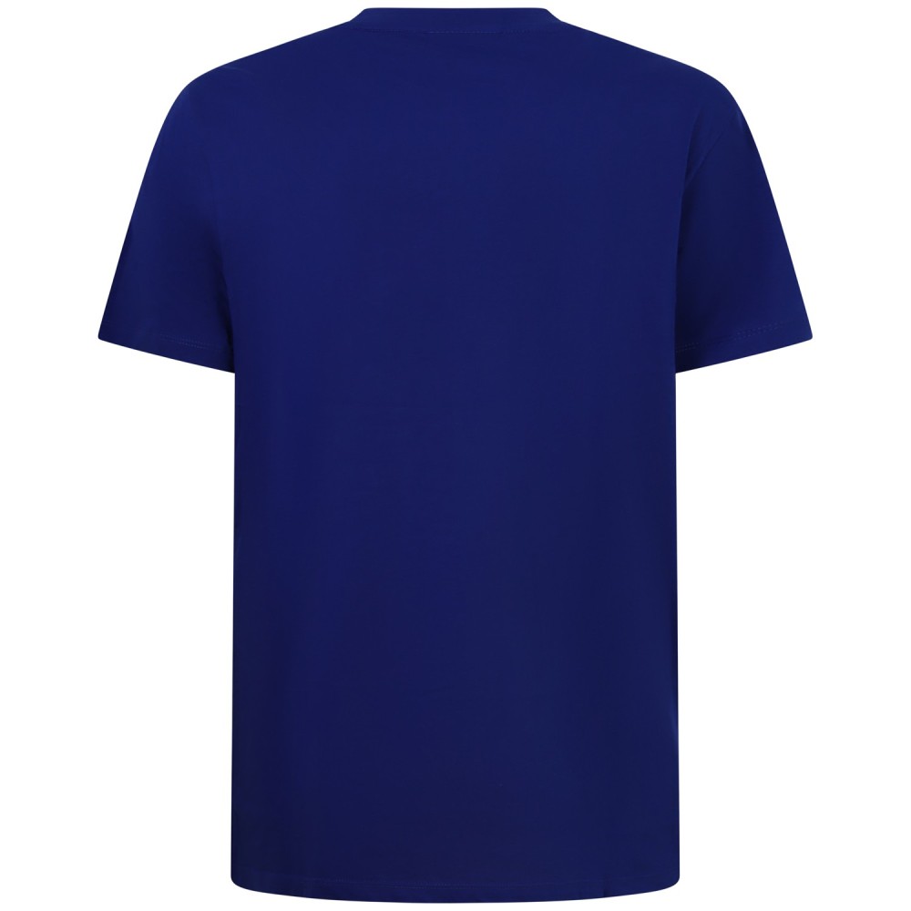T-shirt blu elettrico con logo centrale per uomo