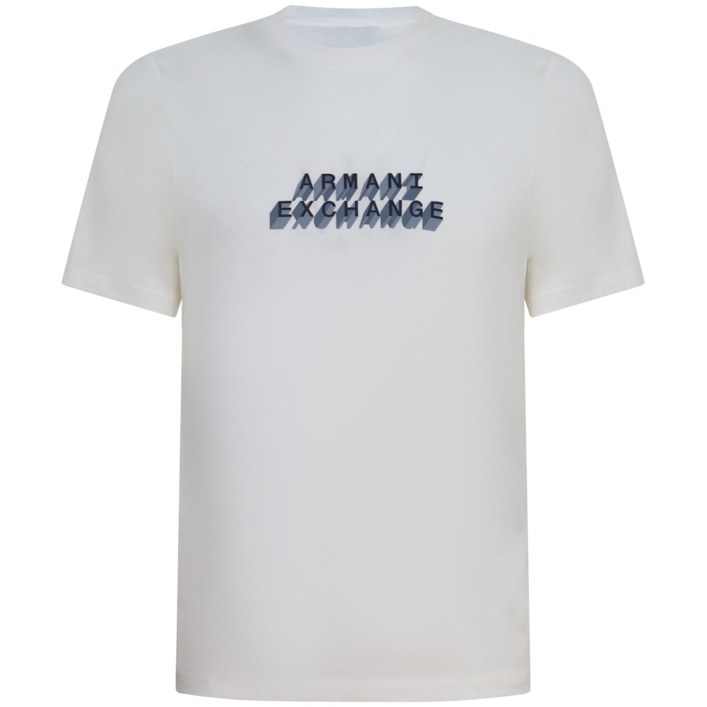 T-shirt bianca con logo centrale per uomo