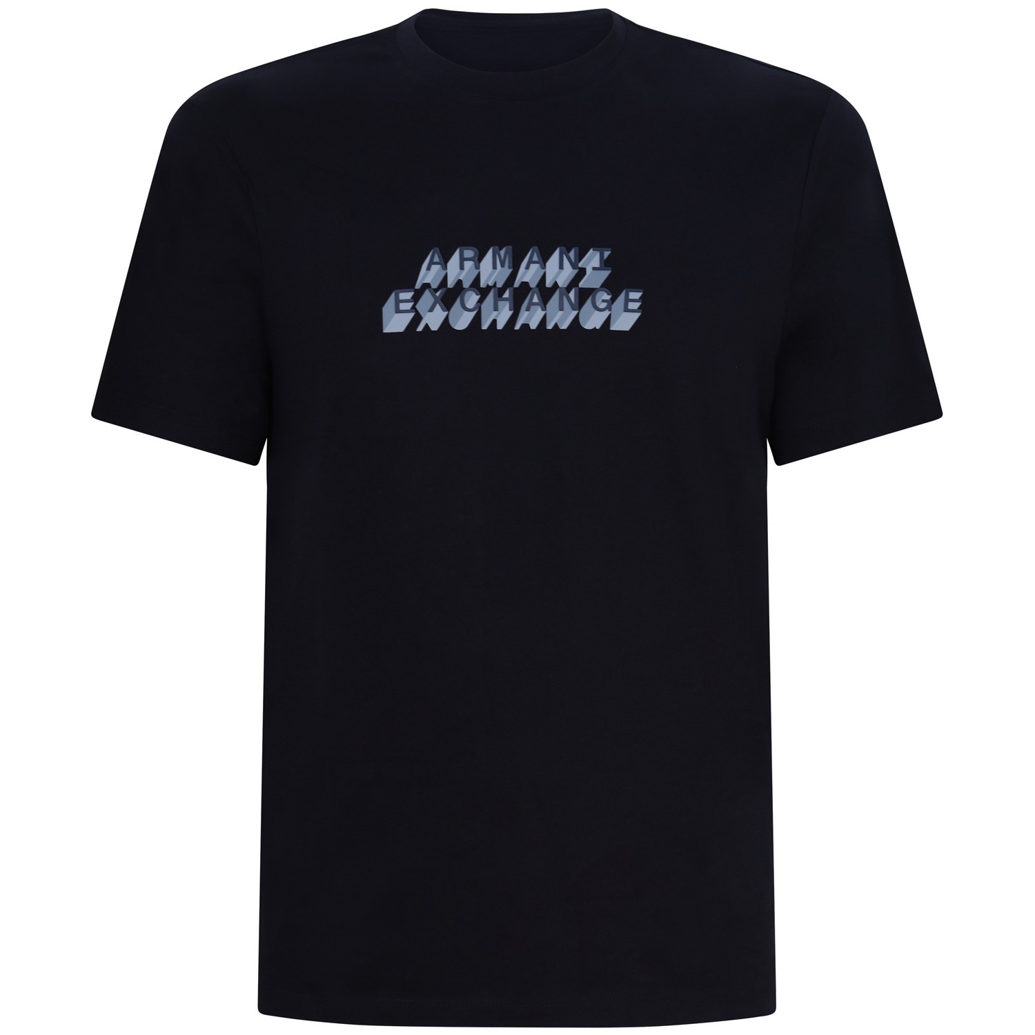 T-shirt blu con logo centrale per uomo