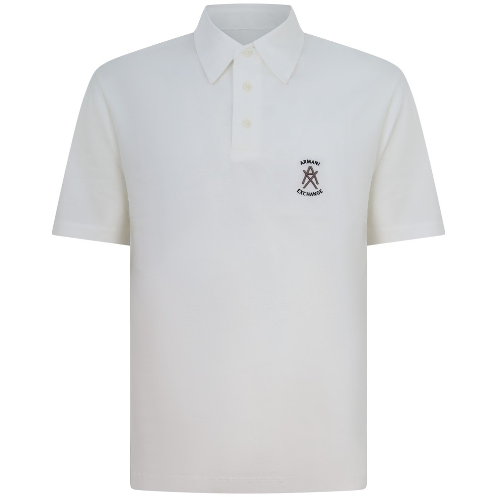 Polo bianca con logo laterale per uomo