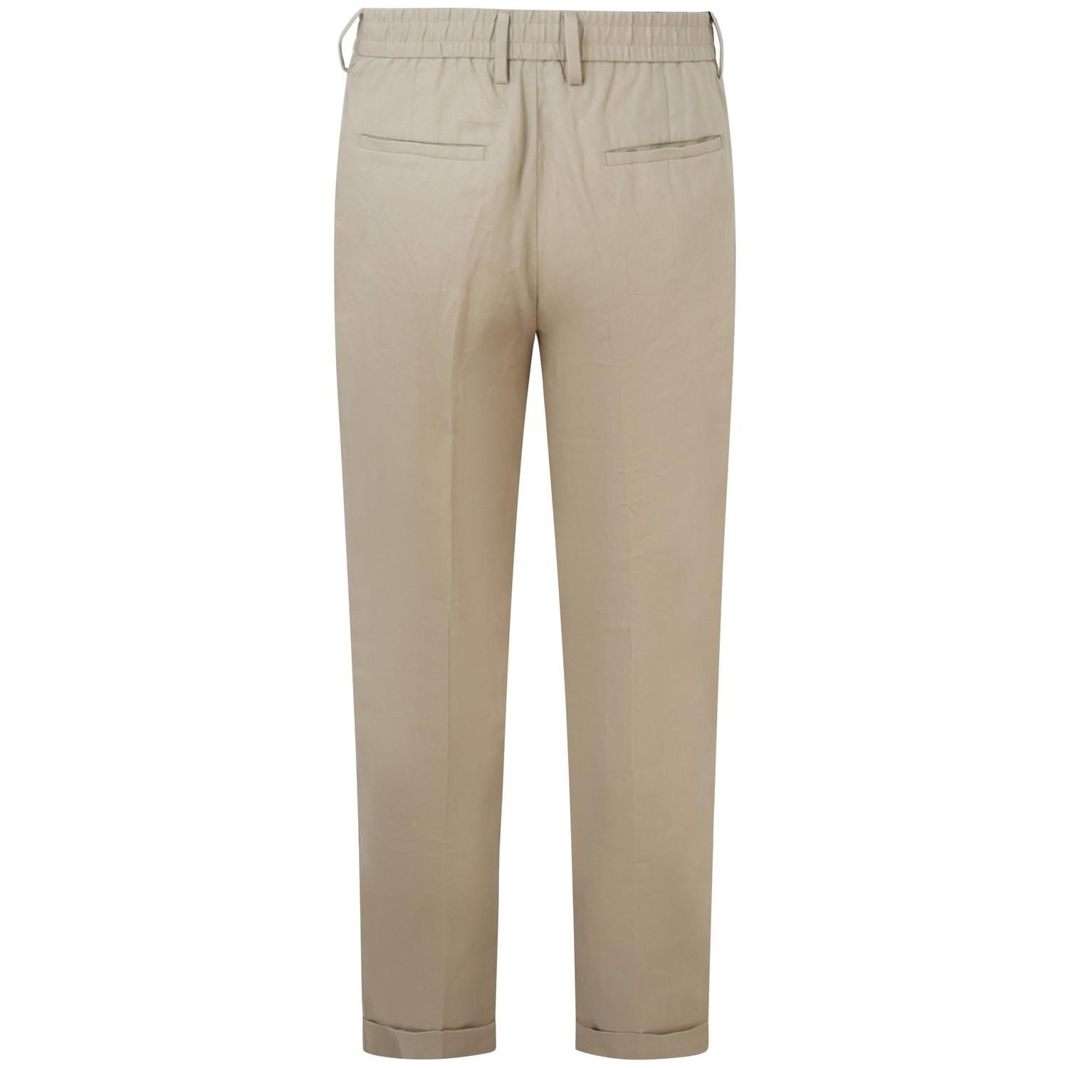 Pantalone beige in lino per uomo 2