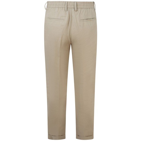 Pantalone beige in lino per uomo