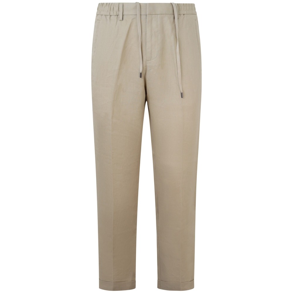 Pantalone beige in lino per uomo
