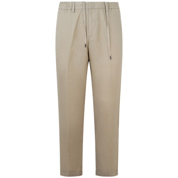 Pantalone beige in lino per uomo