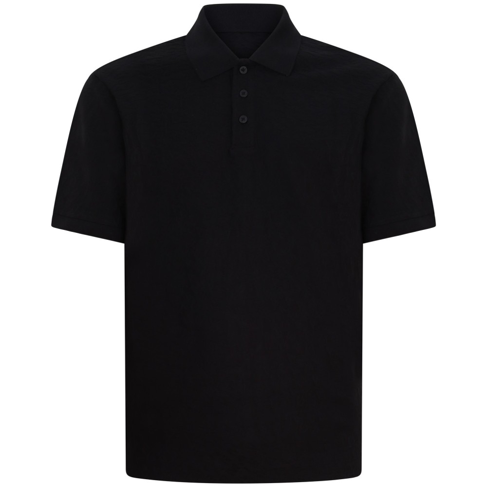 Polo nera con logo all over per uomo