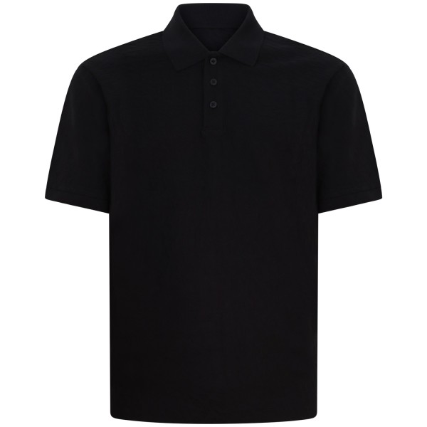 Polo nera con logo all over per uomo