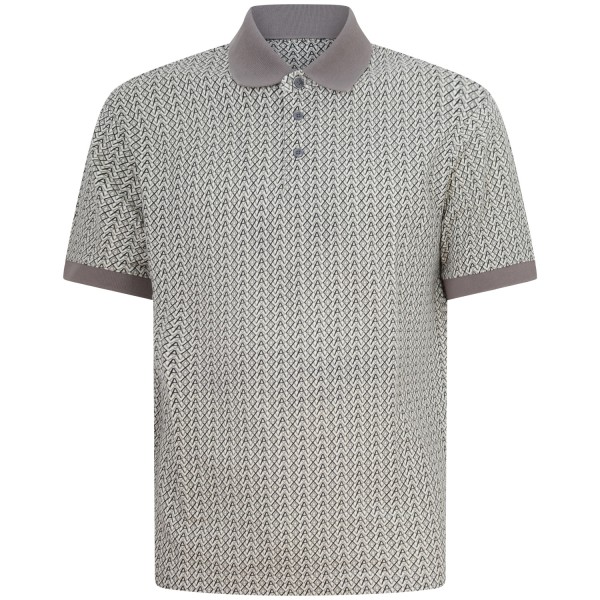 Polo beige con logo all over per uomo