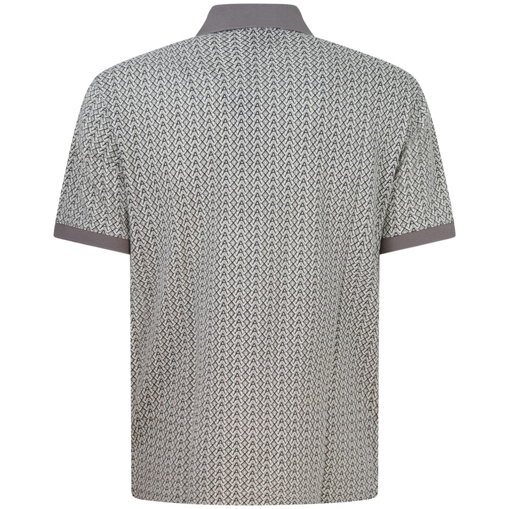 Polo beige con logo all over per uomo