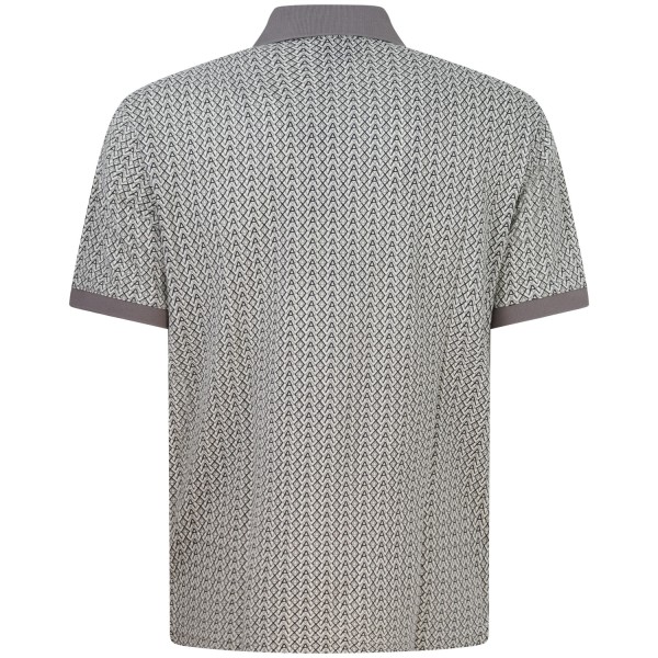 Polo beige con logo all over per uomo