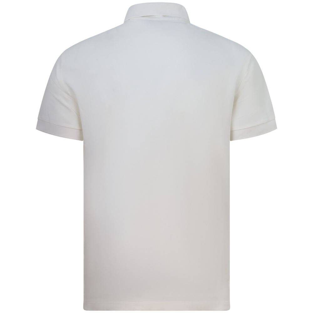 Polo avorio con logo laterale per uomo