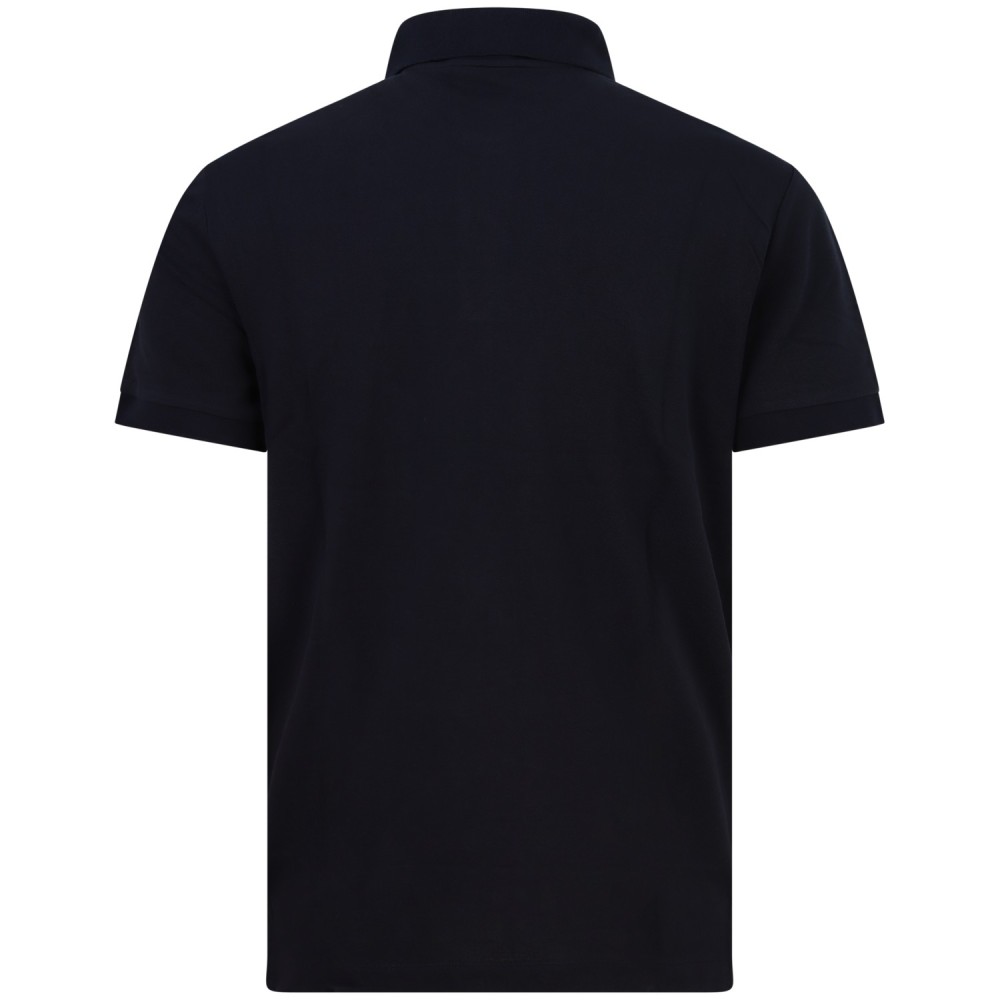 Polo blu con logo laterale per uomo