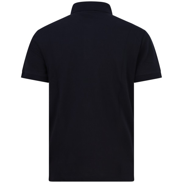 Polo blu con logo laterale per uomo