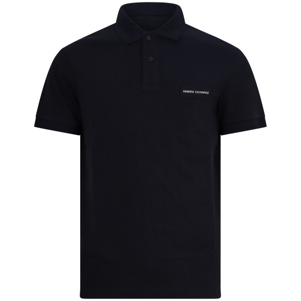 Polo blu con logo laterale per uomo