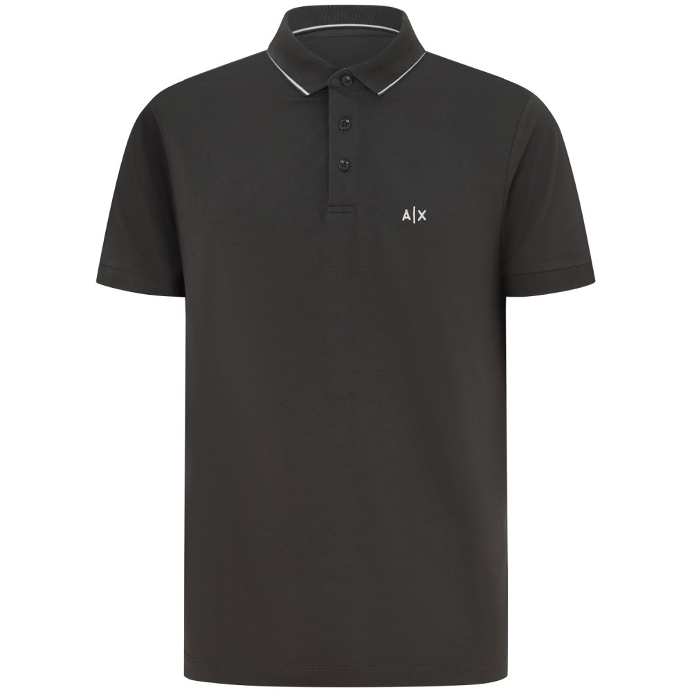 Polo verde con logo laterale per uomo