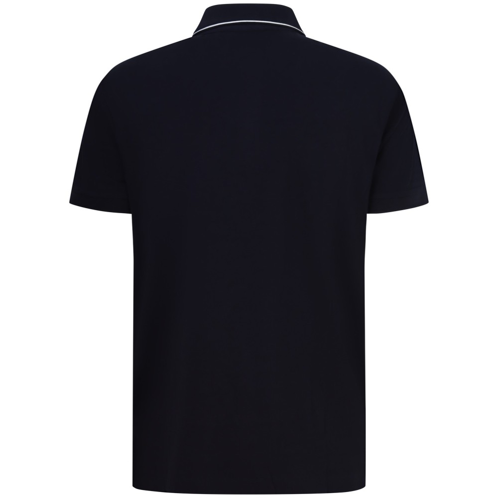 Polo blu con logo laterale per uomo