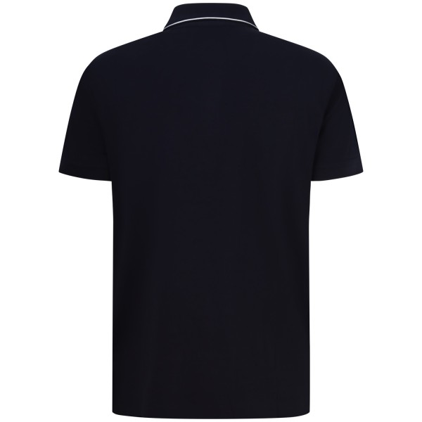 Polo blu con logo laterale per uomo