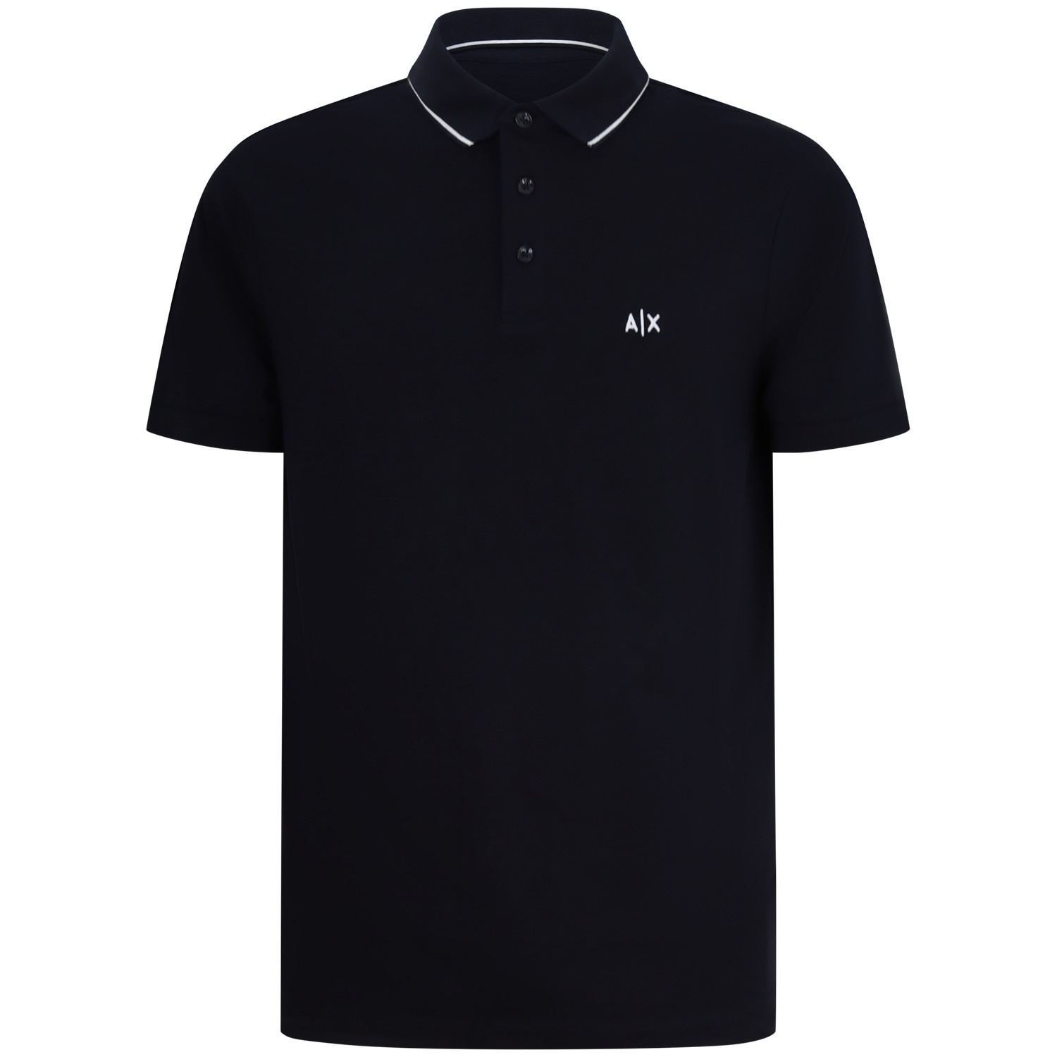 Polo blu con logo laterale per uomo