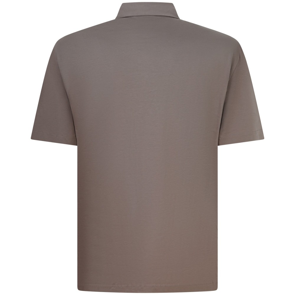 Polo marrone con logo laterale per uomo