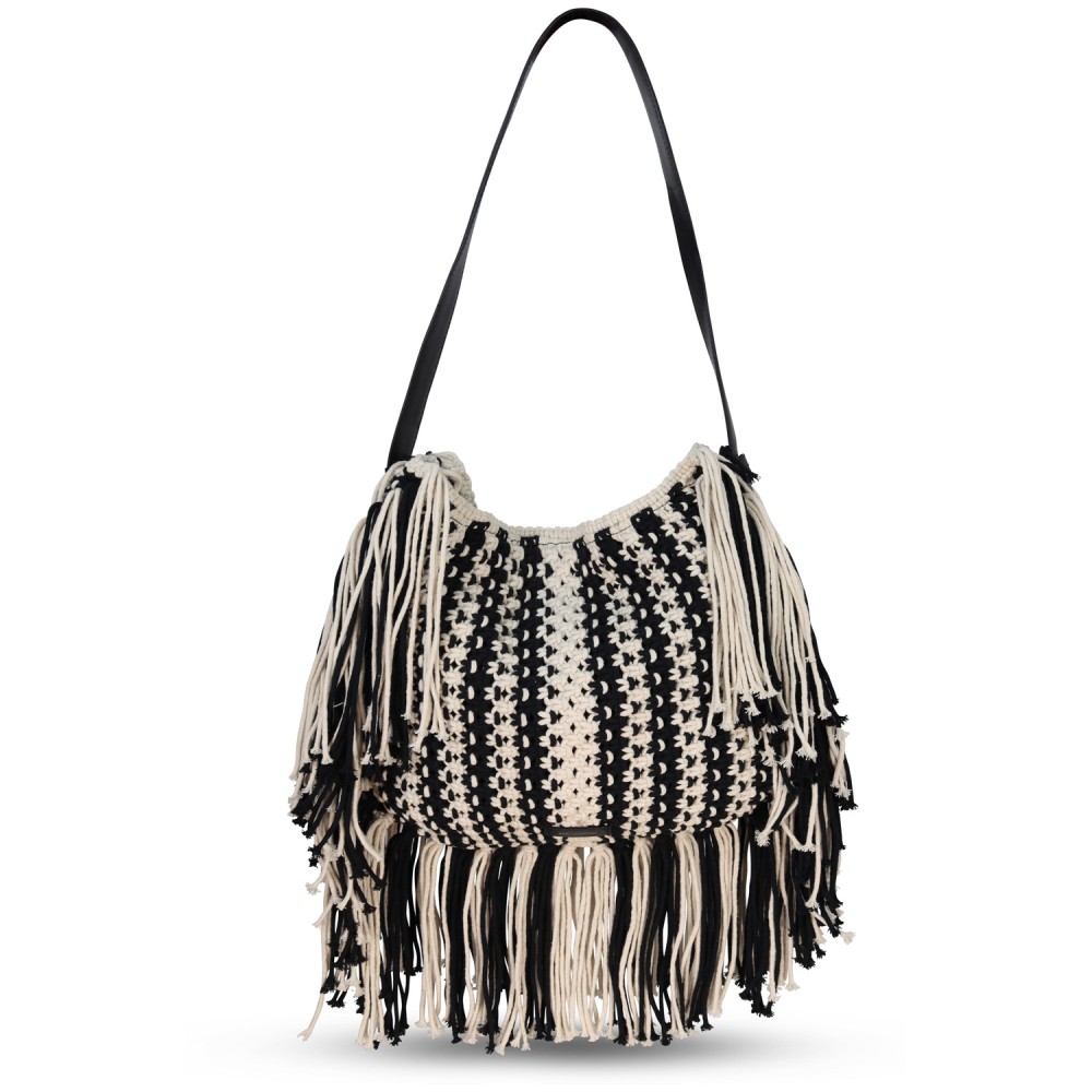 Borsa beige-nera per donna