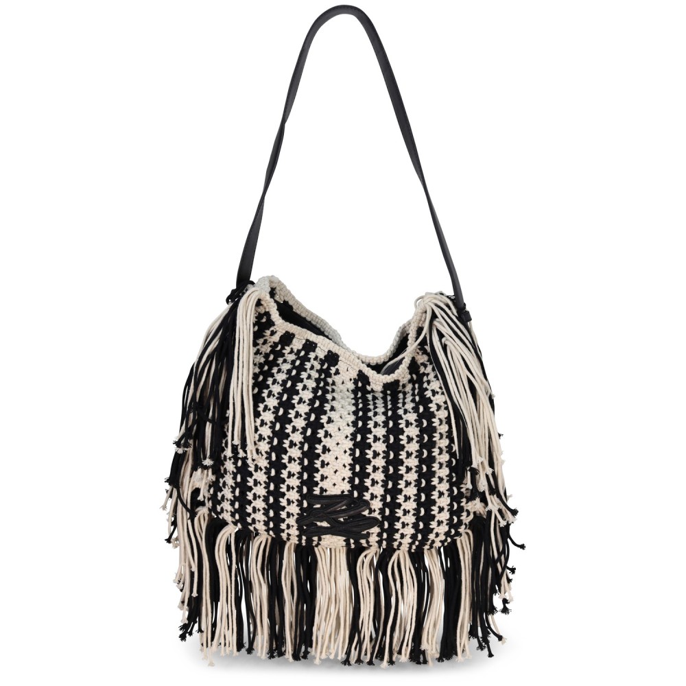 Borsa beige-nera per donna