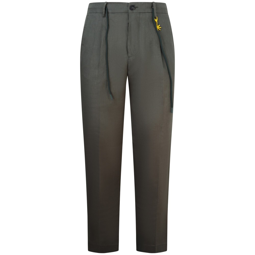 Pantalone verde in lino  per uomo