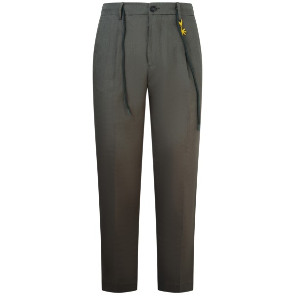 Pantalone verde in lino  per uomo