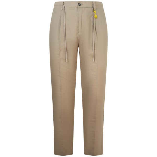 Pantalone beige in lino  per uomo
