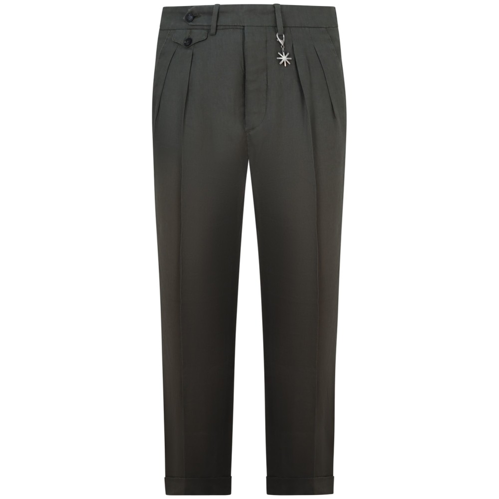 Pantalone verde in lino  per uomo