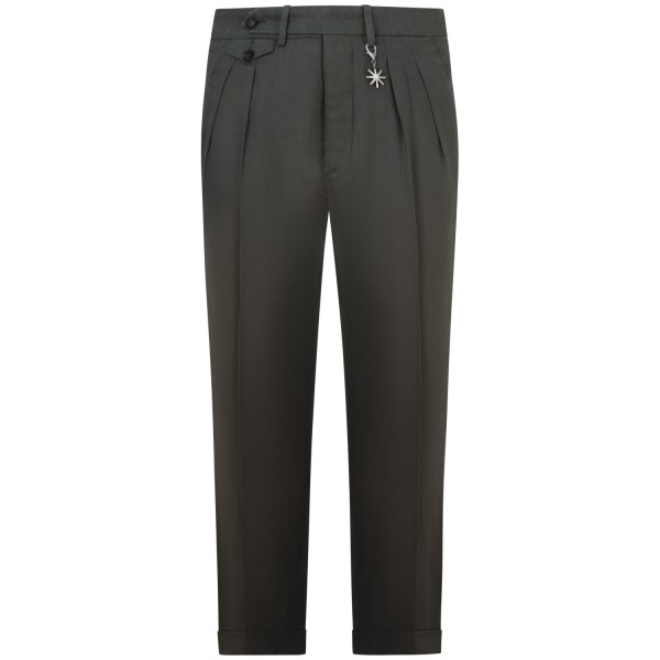 Pantalone verde in lino  per uomo