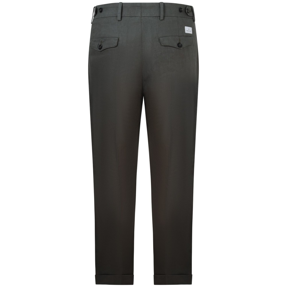 Pantalone verde in lino  per uomo