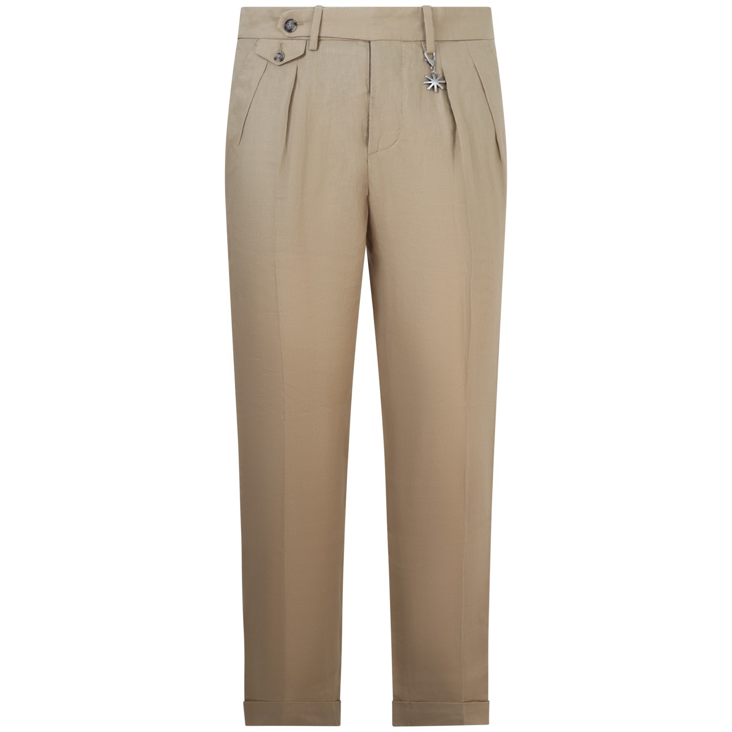 Pantalone beige in lino  per uomo