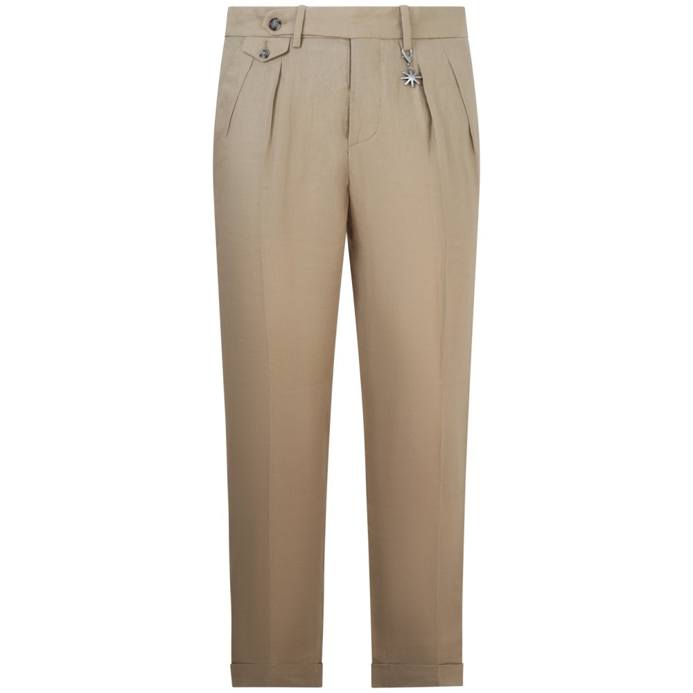 Pantalone beige in lino  per uomo