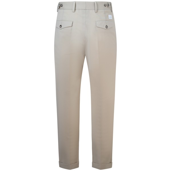 Pantalone beige con pinces per uomo