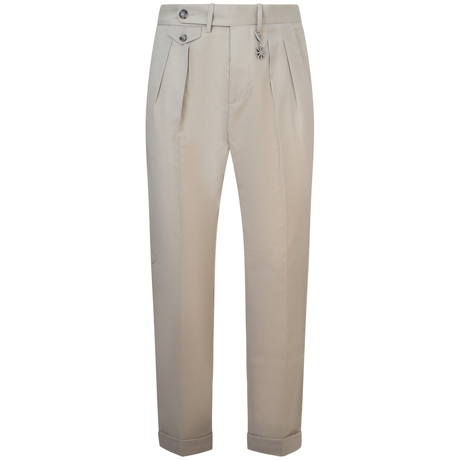 Pantalone beige con pinces per uomo