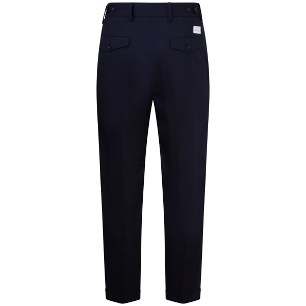 Pantalone blu con pinces per uomo