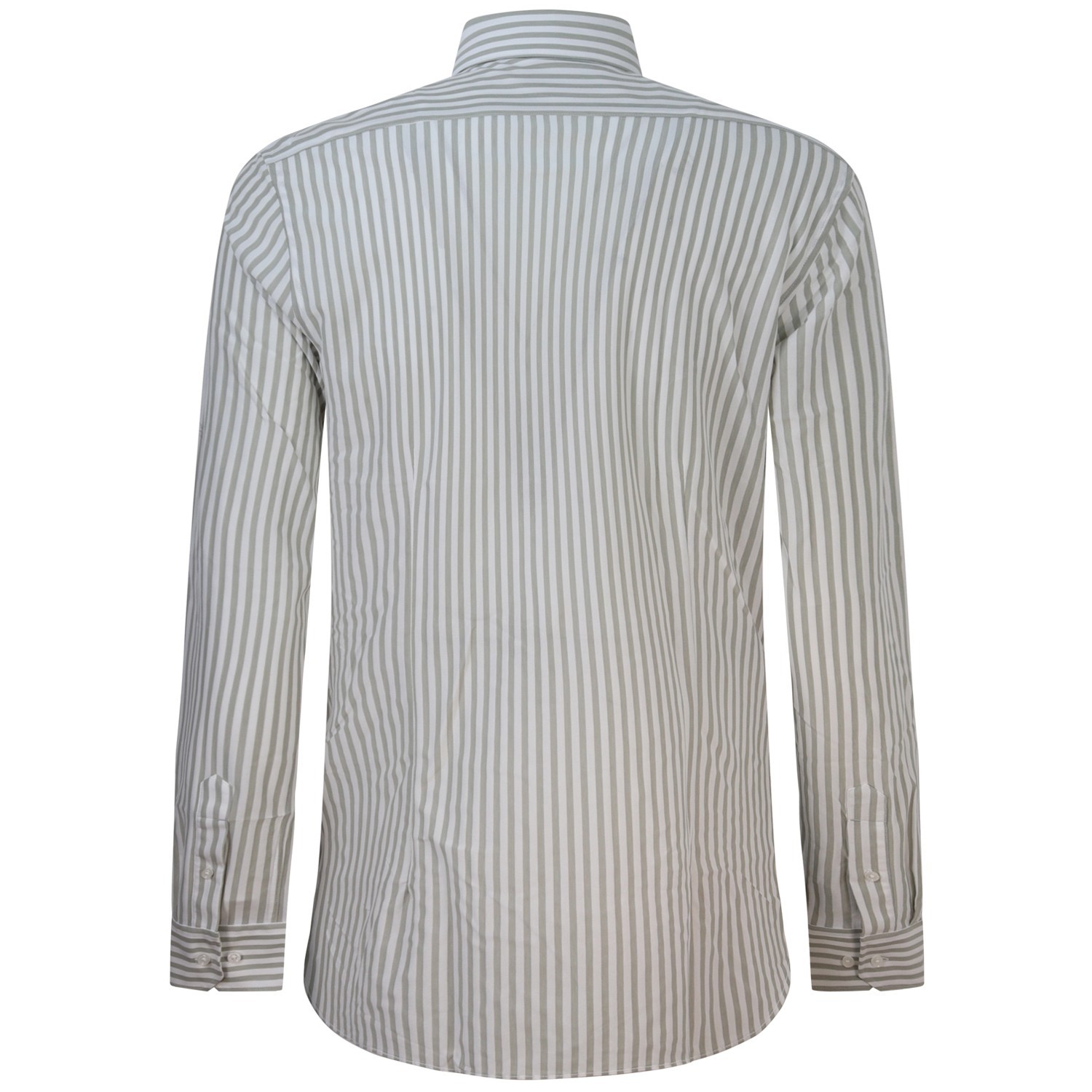Camicia beige a righe con mini logo per uomo 2